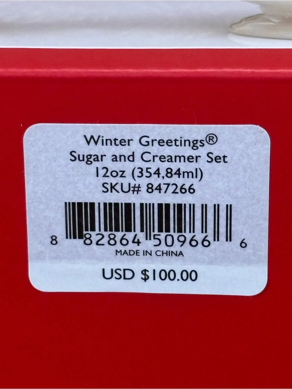 Lenox Winter Greetings Sugar & Creamer Set New in Original Box MSRP $100